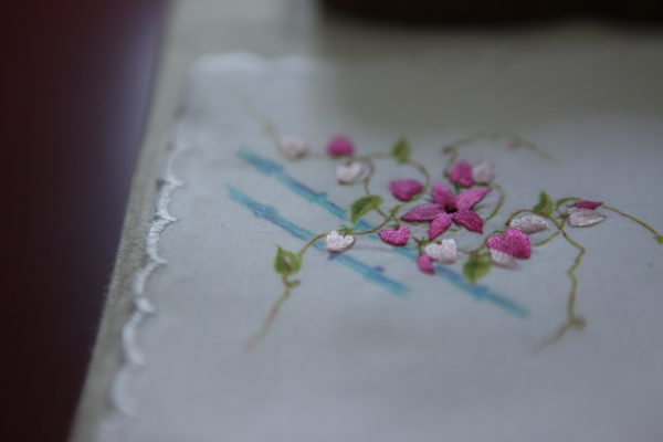 LADIES HANDKERCHIEFS HAND PAINTED AND EMBROIDERED